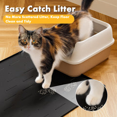 Pieviev raised-pattern litter mat catches stray litter from paws