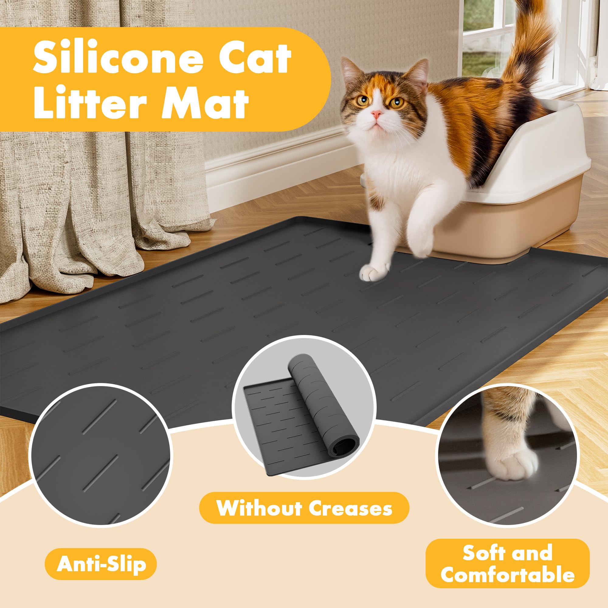 Pieviev silicone mat shows waterproof edge protecting floors