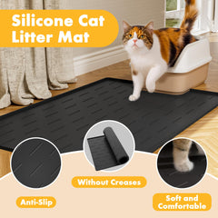 Pieviev waterproof edge litter mat prevents spills on floors
