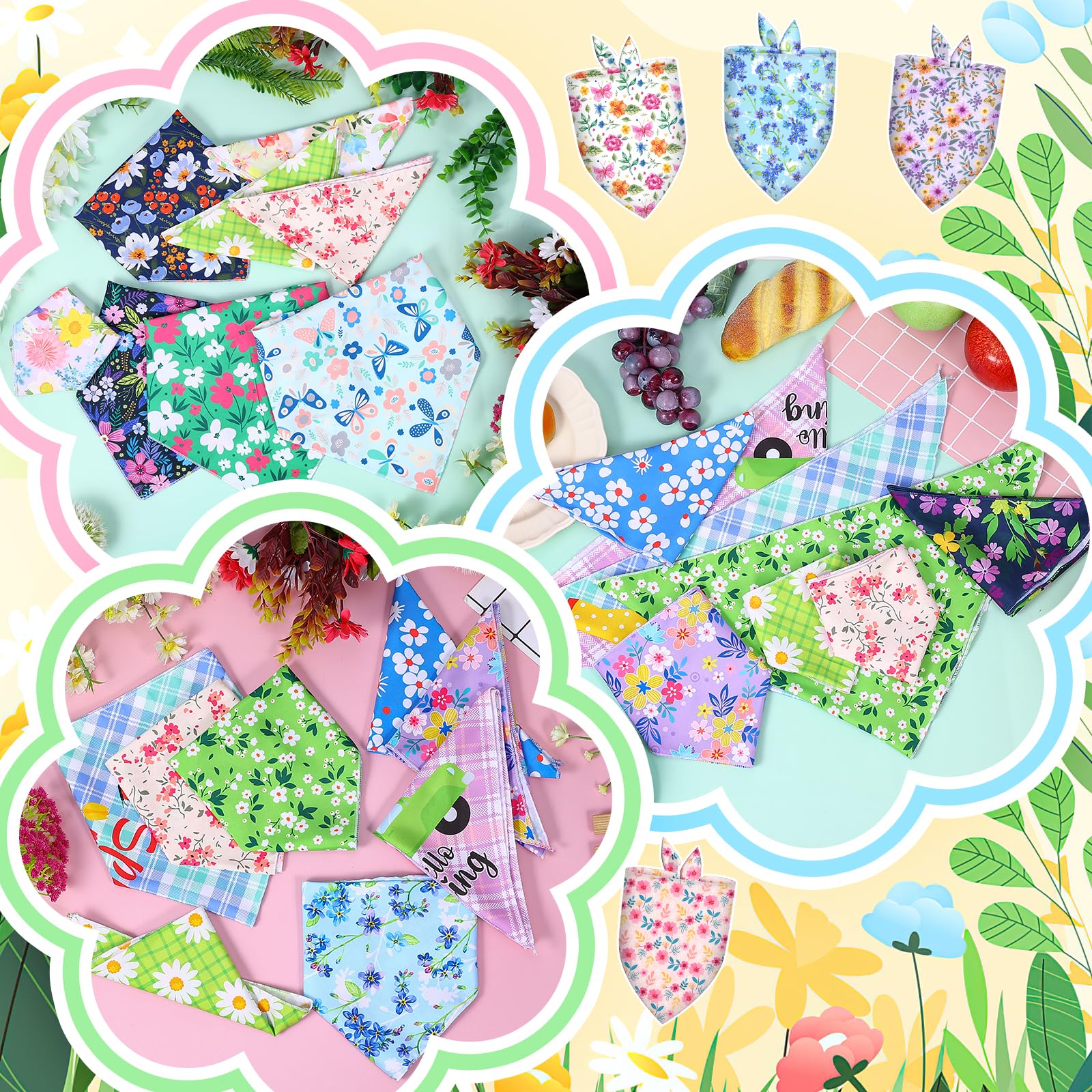 Piklodo bandanas suitable for spring, summer, Easter, and parties as stylish accessories.