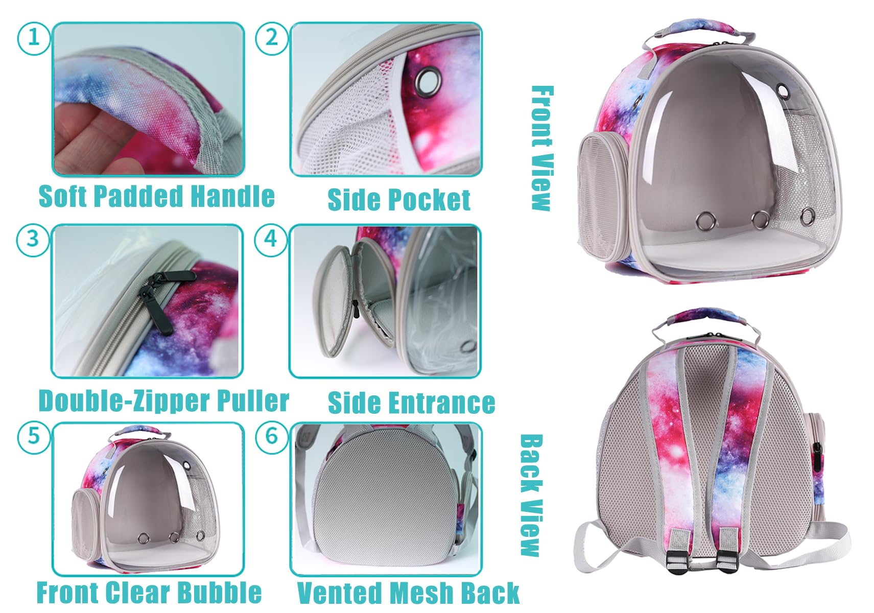 Pimoka small pet backpack ventilation holes ensure fresh air on outdoor adventures.