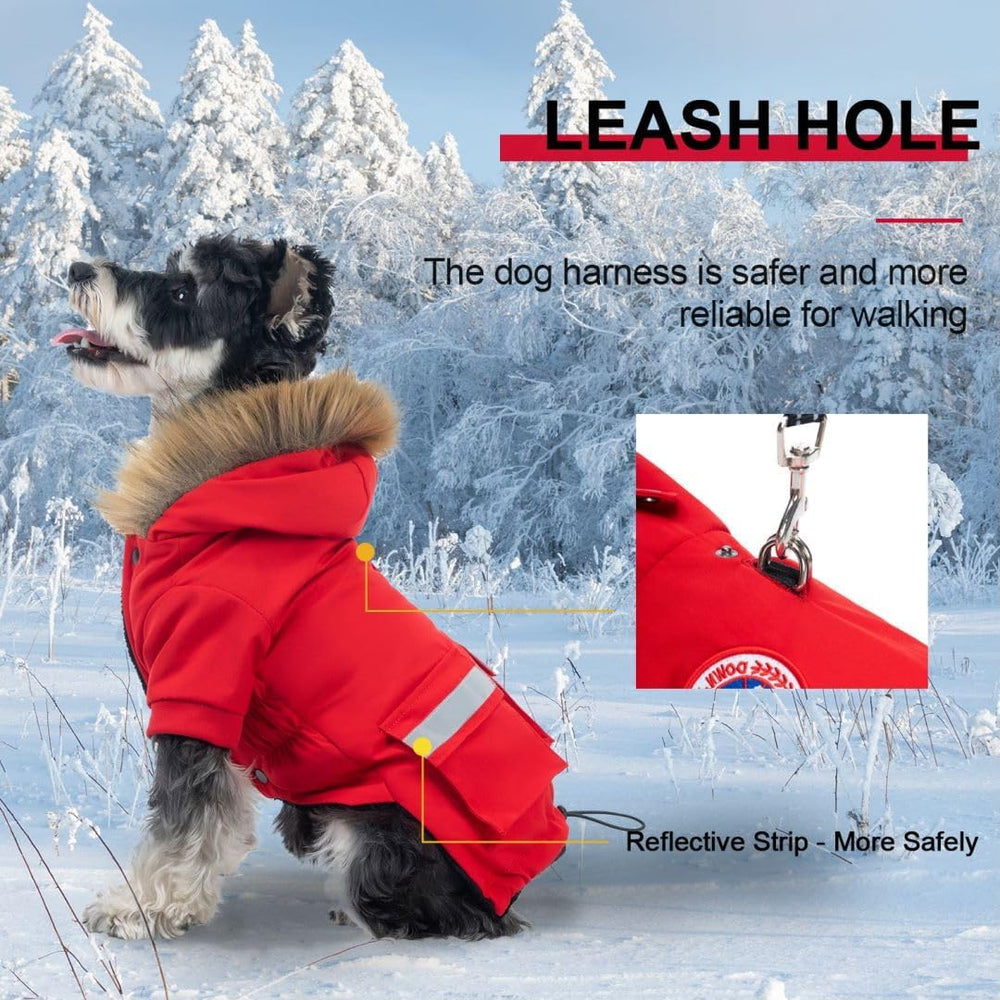 PINA small dog coat adjustable bottom drawstring for secure fit.
