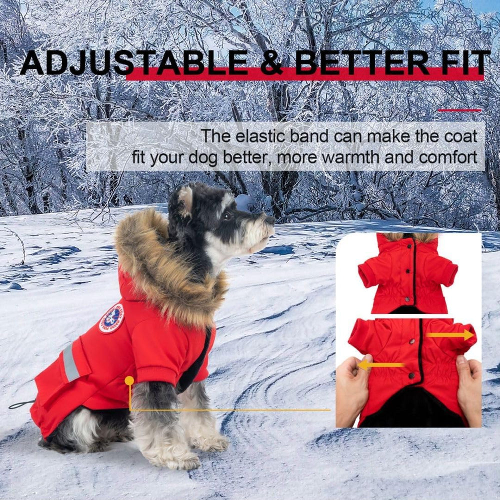 PINA small dog coat interior 230g flannel lining adds warmth.