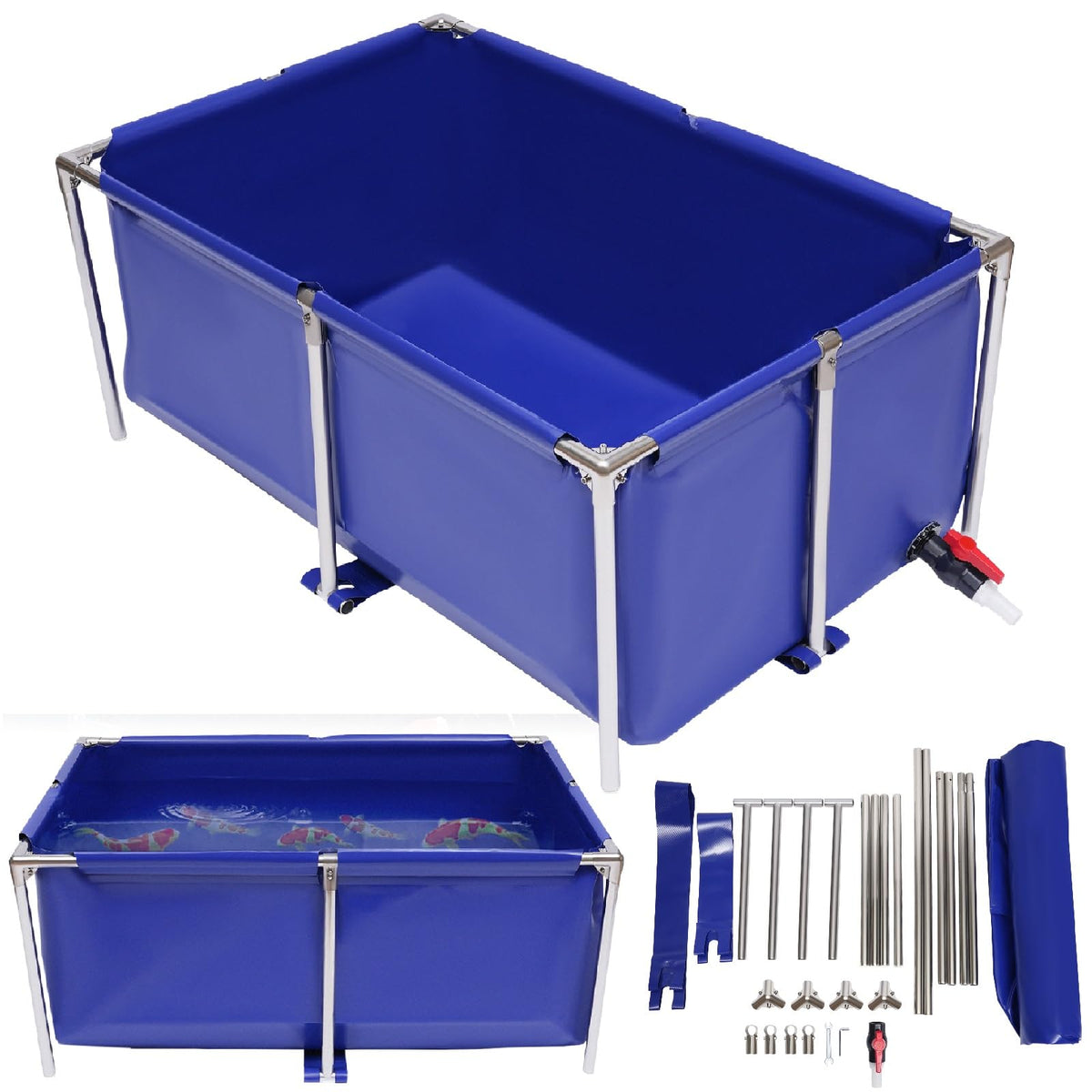 Pinelicorn canvas above-ground pond with steel frame for durable outdoor display