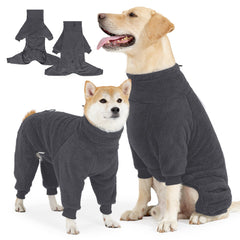 Pinellia fleece dog sweater grey front view keeps dogs warm during chilly walks