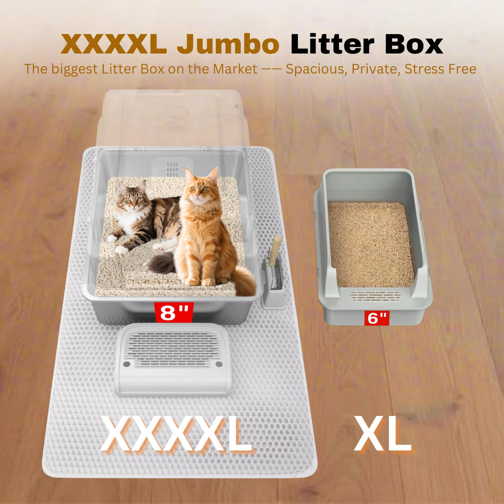 PINENEST XXXXL lid-open view demonstrates quick scooping and minimal mess