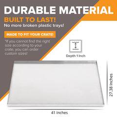 Pinnacle Systems galvanized kennel tray is durable and leak-proof for pet spaces.