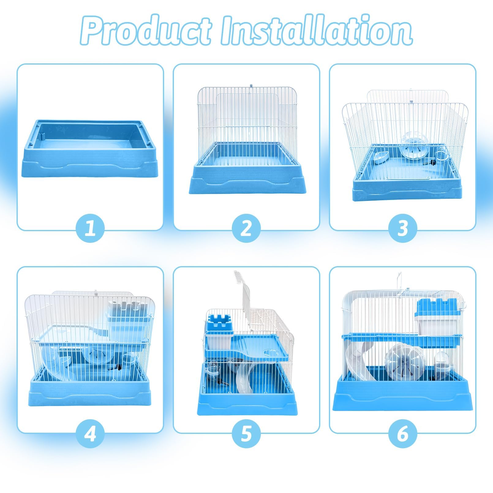 PINVNBY assembled cage layout shows quick setup for outings.