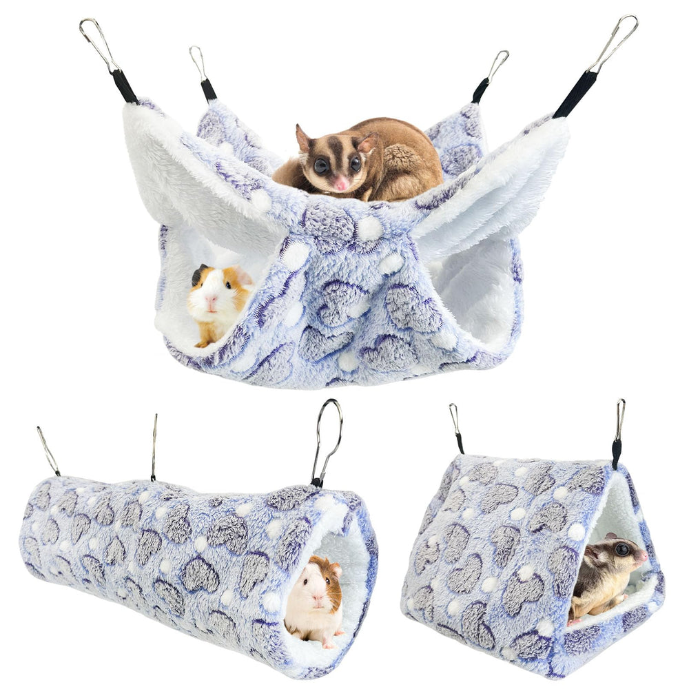 PINVNBY 3 Pack Rat Hammock Set hammock provides a cozy sunbathing perch for small pets