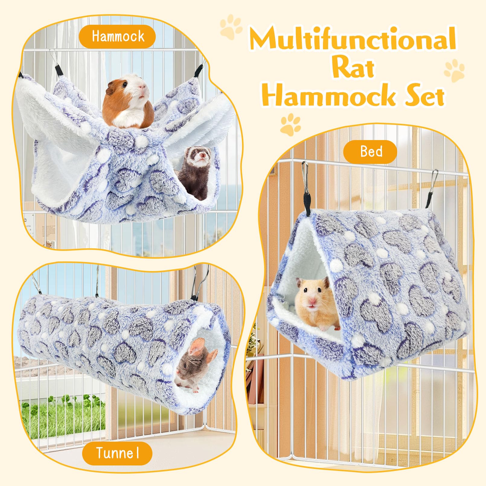 PINVNBY versatile set fits multiple small animals for varied rest spots