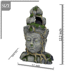 PINVNBY Buddha head flat-bottom design ensures stable placement in aquariums.