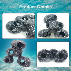 PINVNBY aquarium stone hideaway textured close-up reveals realistic resin surface.
