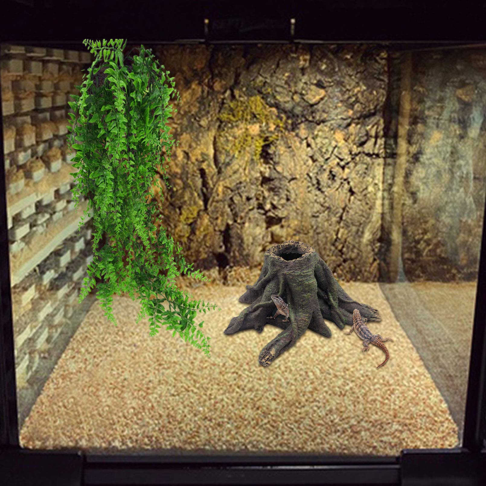 PINVNBY bearded dragon tank decor brings interactive habitat features.
