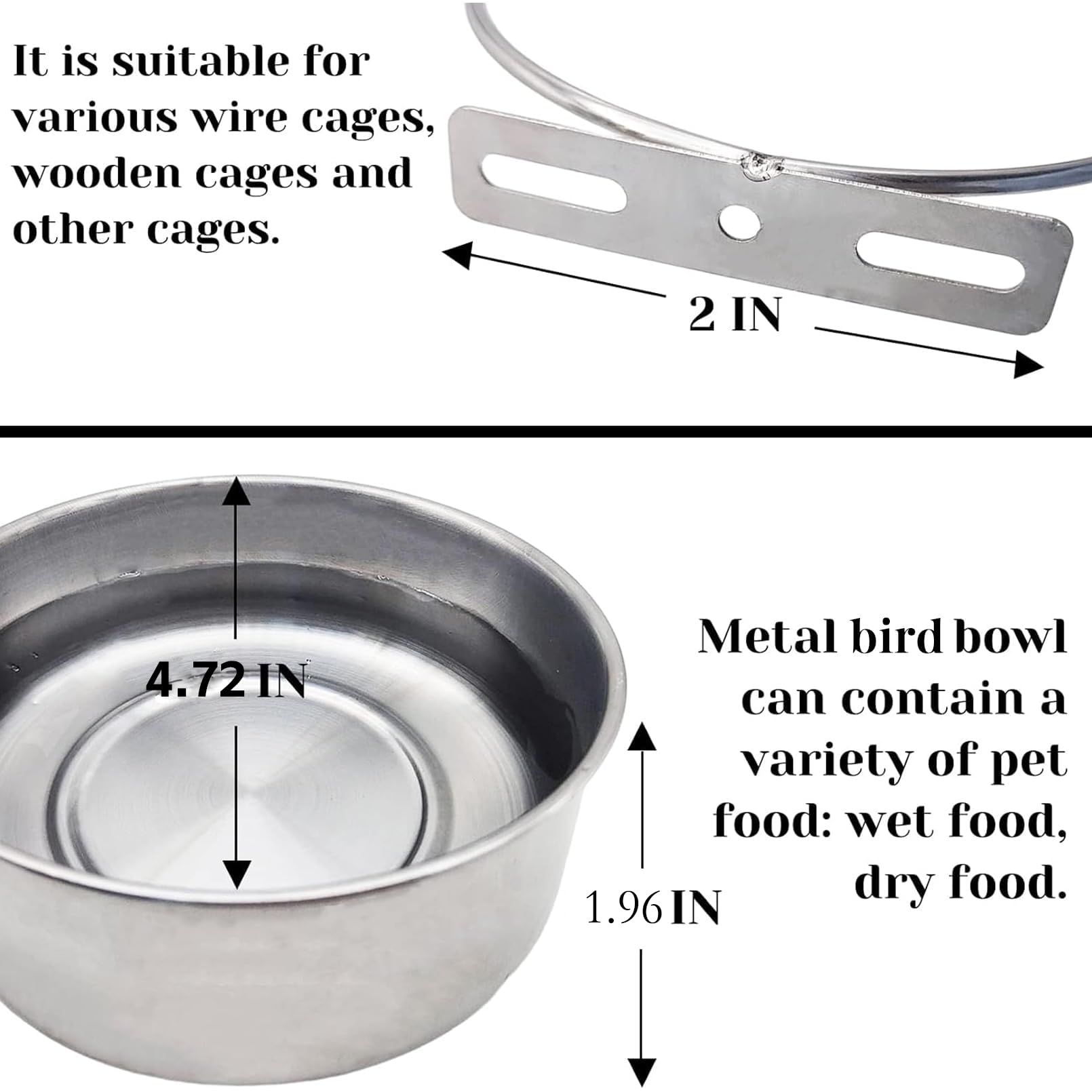 PINVNBY brackets and bowl provide sturdy cage mounting