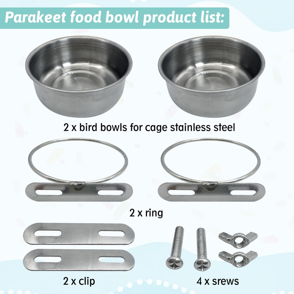 PINVNBY M-size bowl measures 4.72 inches for medium birds.