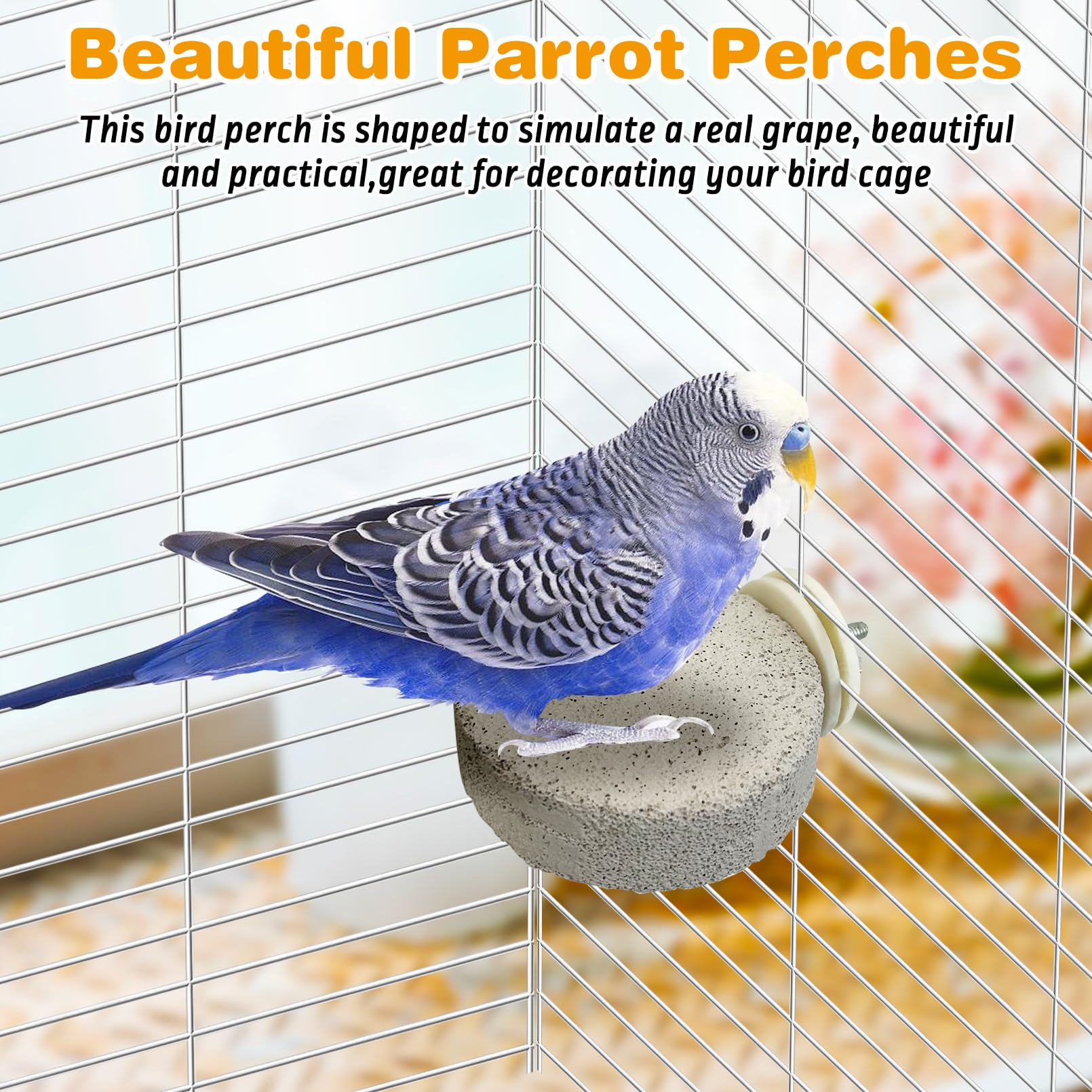 PINVNBY mineral stone perch uses food-grade materials for safe chewing experiences.