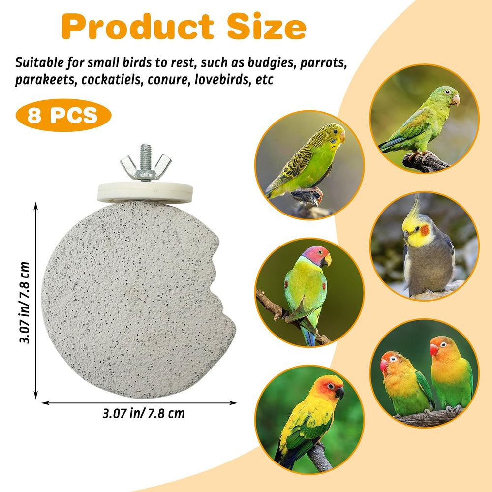 PINVNBY mineral stone perch for small birds supports natural gnawing and claws grooming.