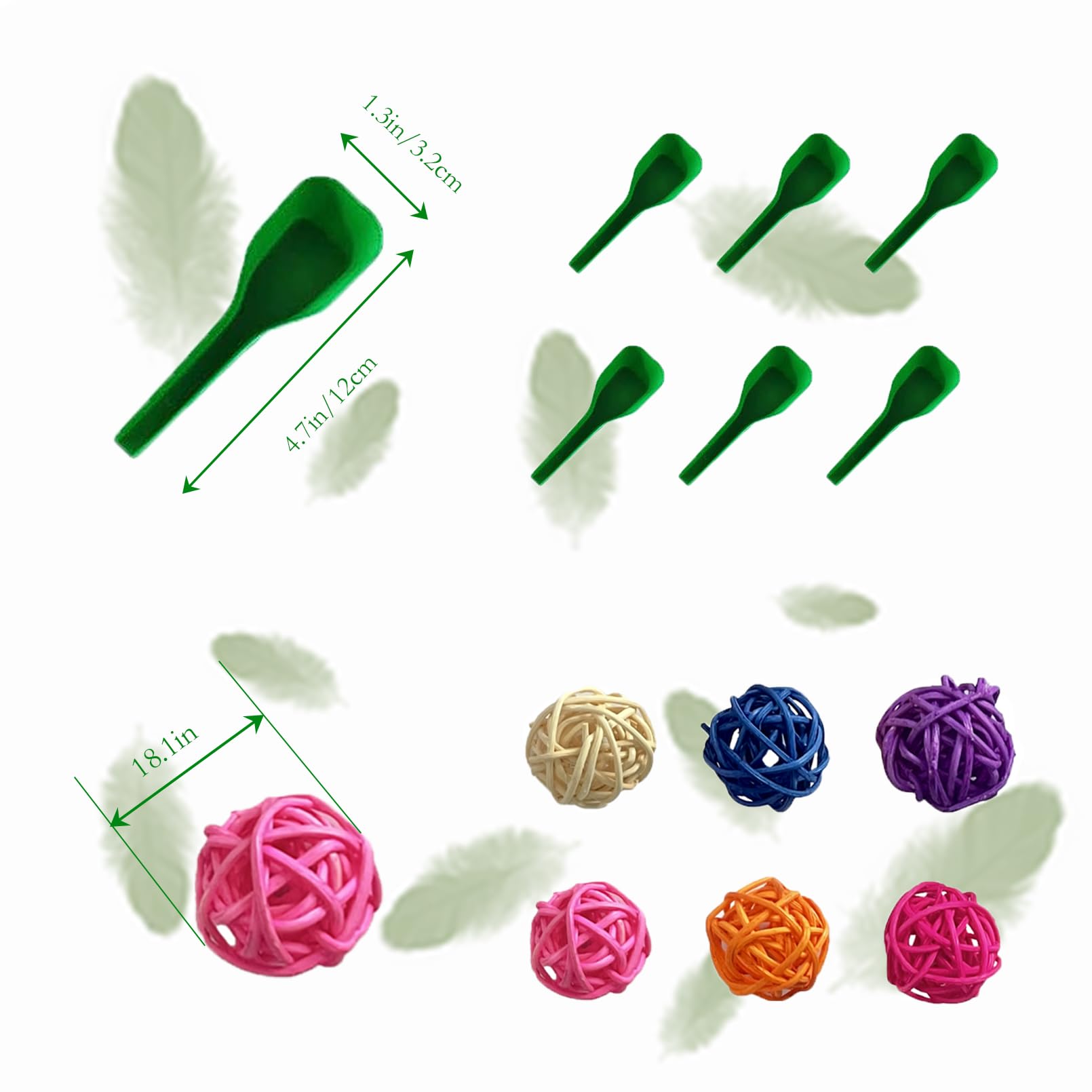 PINVNBY rattan ball toy included for bird enrichment.
