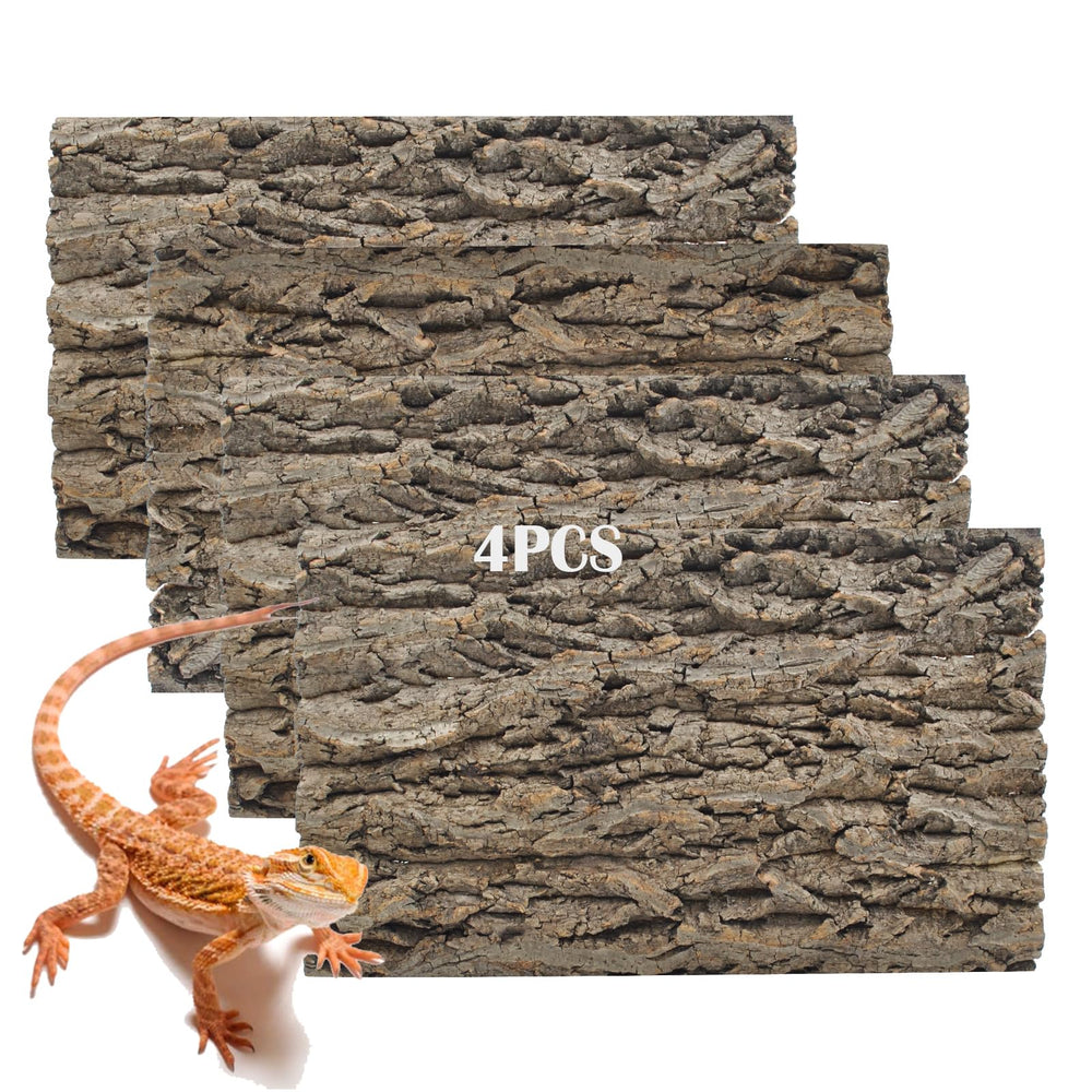 PINVNBY cork background 4pcs set - closeup texture for climbing reptiles in natural terrariums.