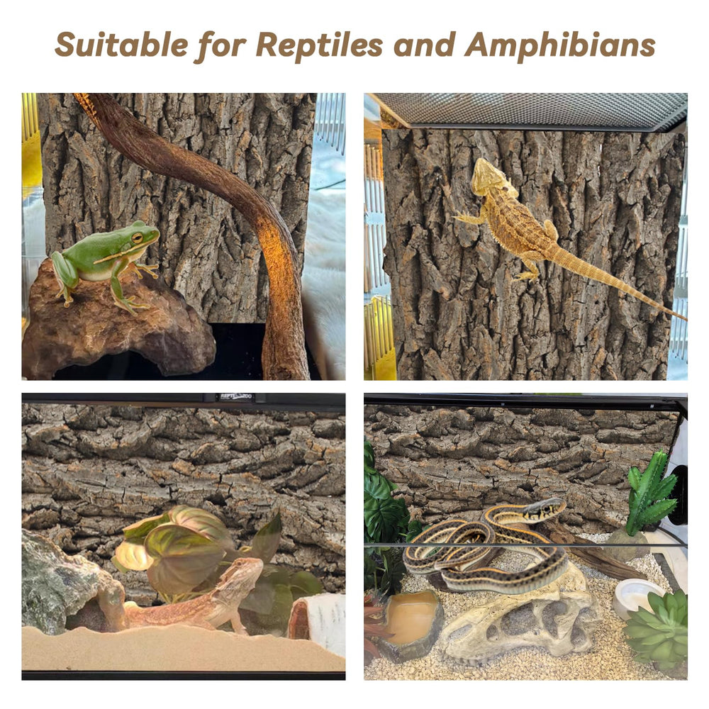 PINVNBY cork background 4pcs - reusable decor suitable for gecko, turtle, and frog enclosures.