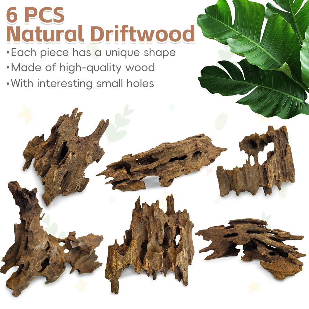 PINVNBY driftwood for shrimp tanks provides surface area for biofilm and exploration.