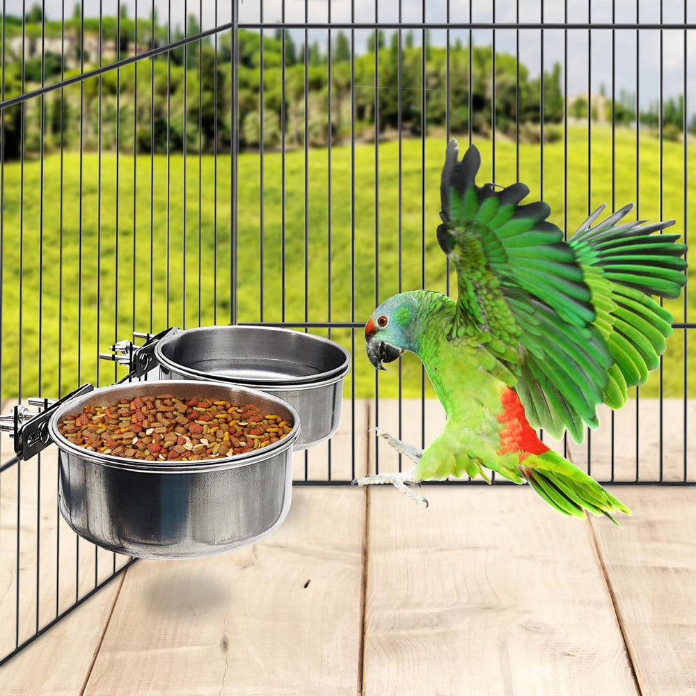 PINVNBY easy clean stainless steel bowls simplify cage maintenance
