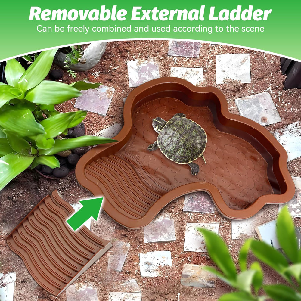 PINVNBY small leaf dish facilitates feeding for smaller reptiles.