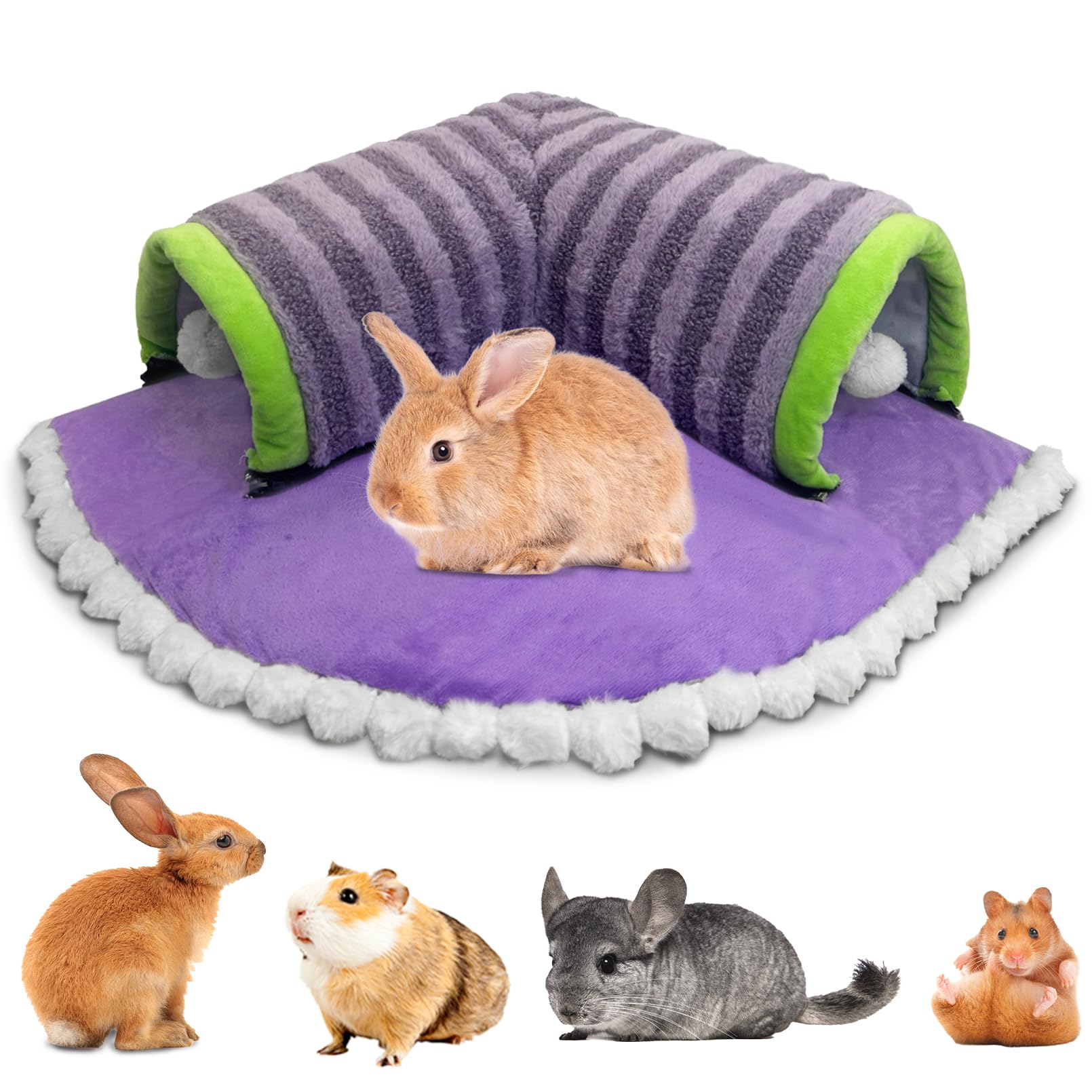 PINVNBY guinea pig hideout plush tunnel bed for a cozy play space.