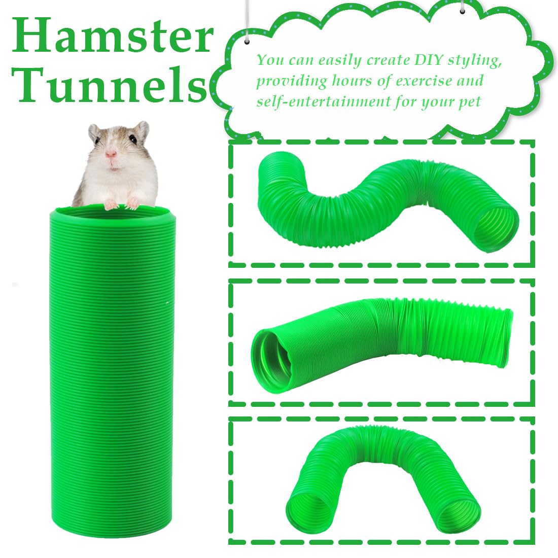 PINVNBY guinea-pig tunnel extended length - flexible setup for exploration and exercise.