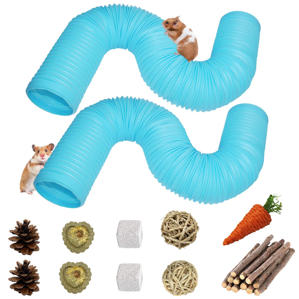 PINVNBY hamster tunnels foldable blue for tunnel exploration and exercise