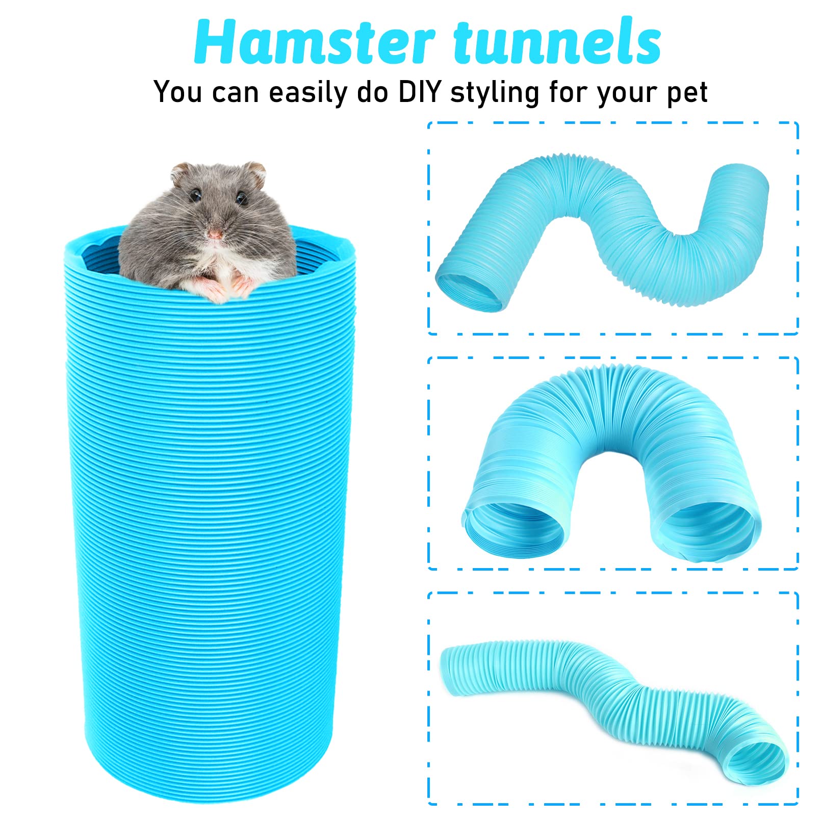 PINVNBY hamster tunnels plastic-structure blue for easy assembly and play