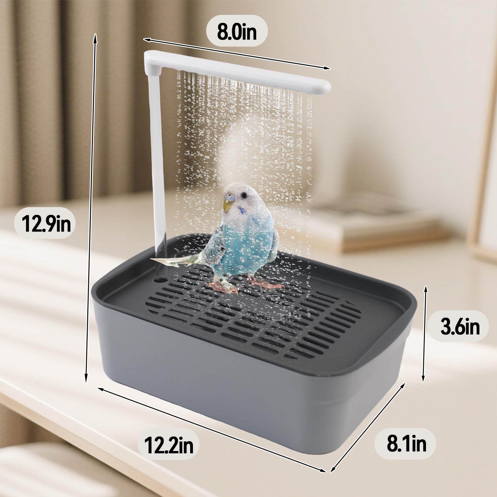 PINVNBY-parrot-bathbox-fountain highlights the USB powered circulating water feature.