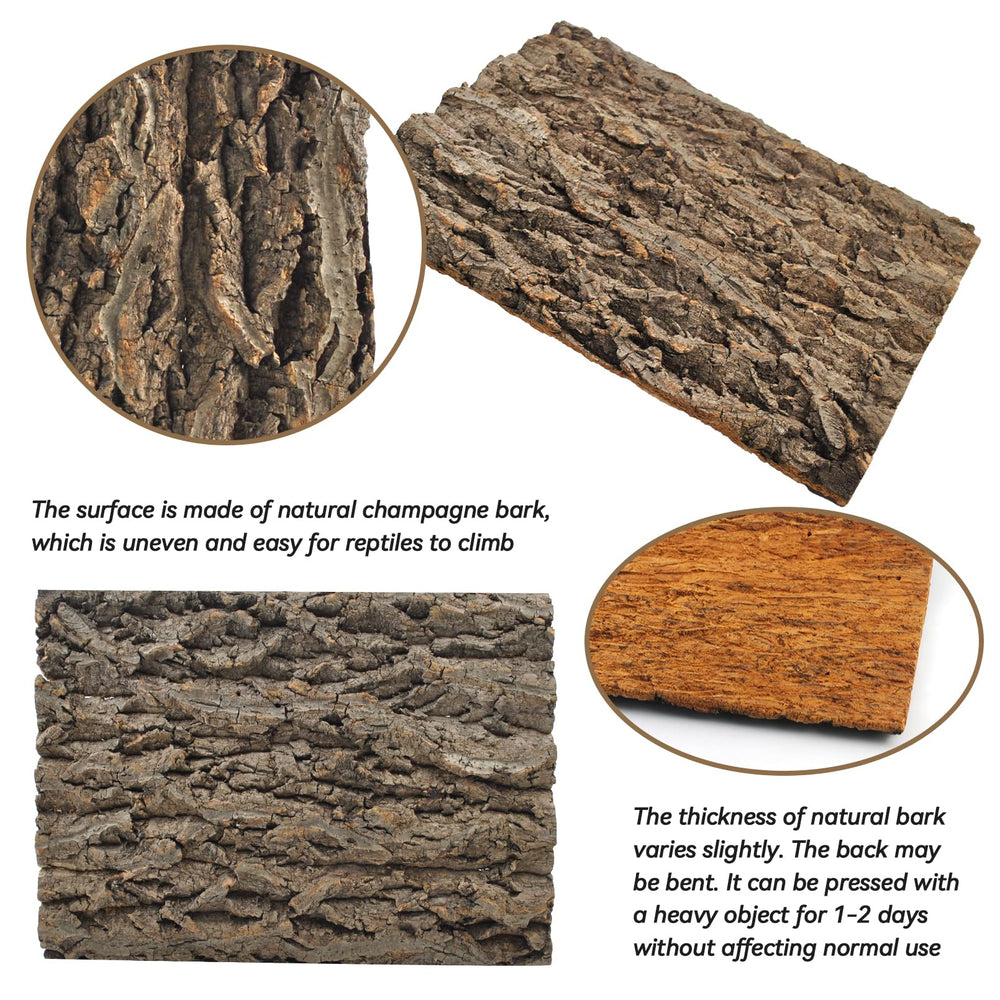 PINVNBY 15.75 x 11.81-inch cork backdrop sized for reptile enclosures.