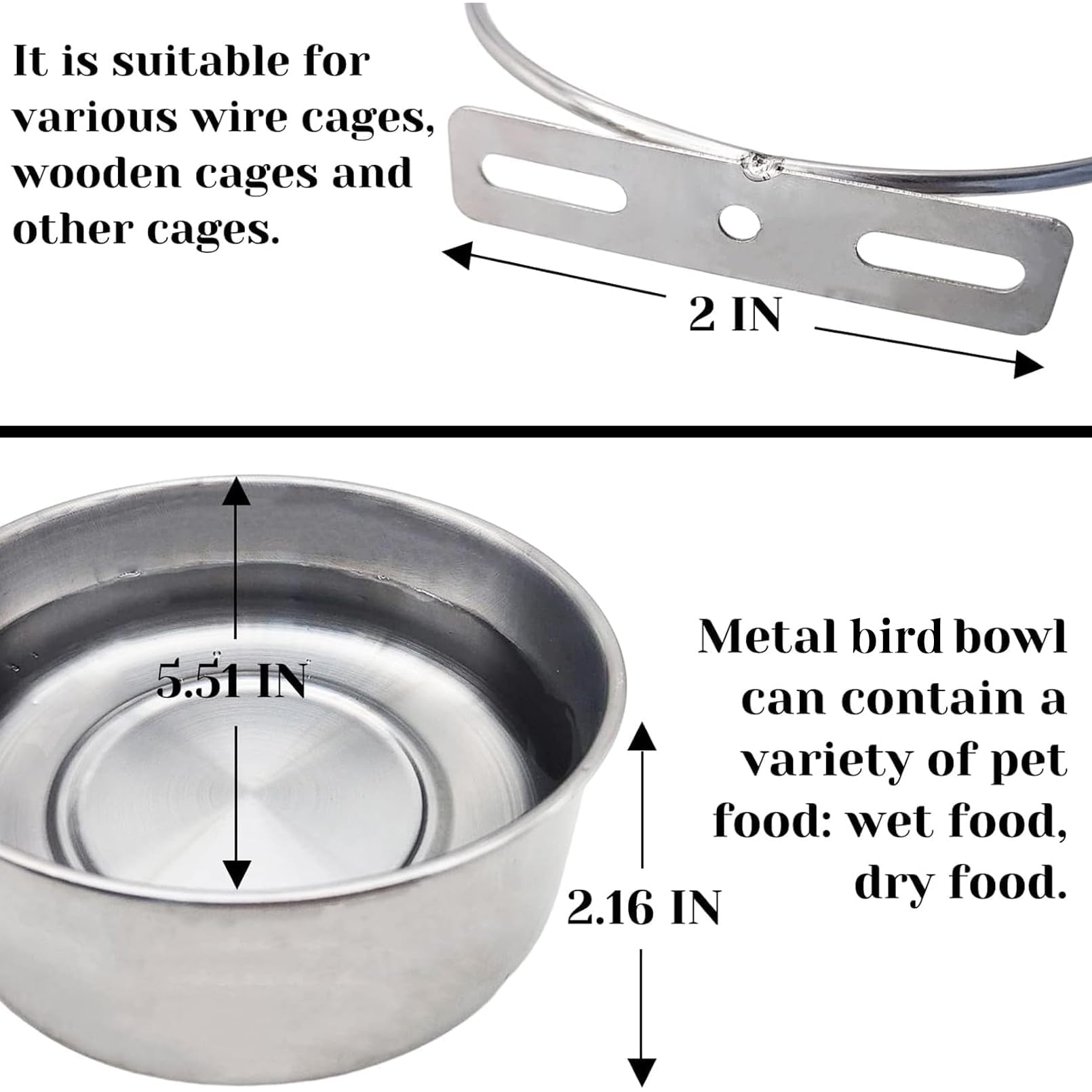 PINVNBY three screws bracket keeps bowls stable during active parrot play