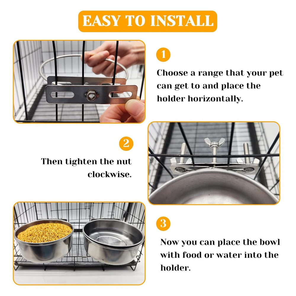 PINVNBY two-pack of bowls fits multiple cage setups for families