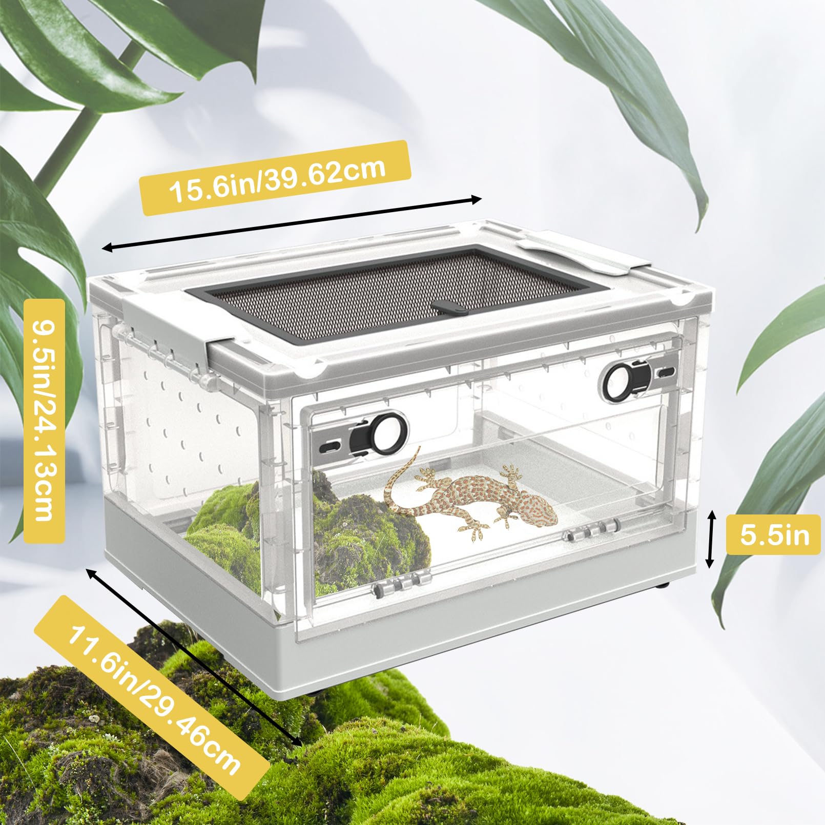 PINVNBY translucent reptile enclosure front panel for clear observation