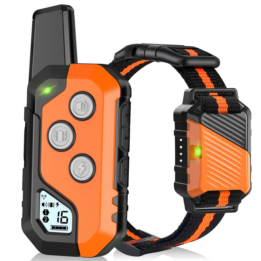 PIOUNS shock collar remote demonstrates easy training control