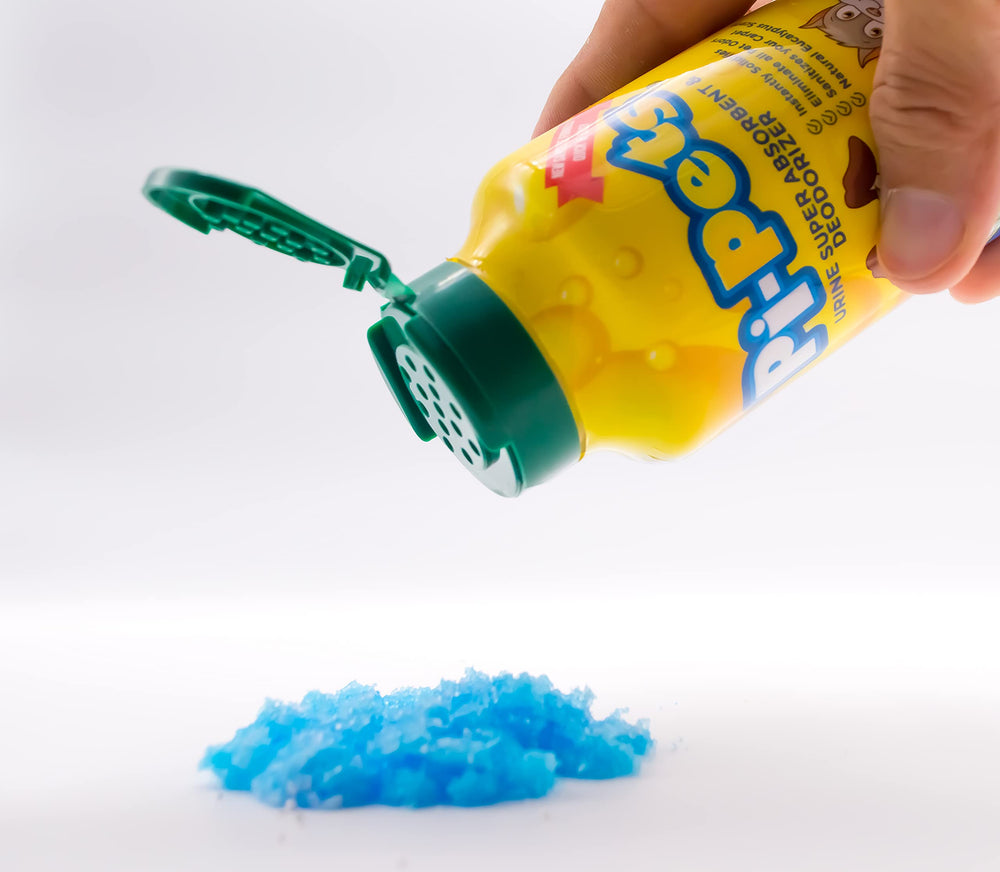 PI-Pets odor remover in use reducing urine odors during cleanup.