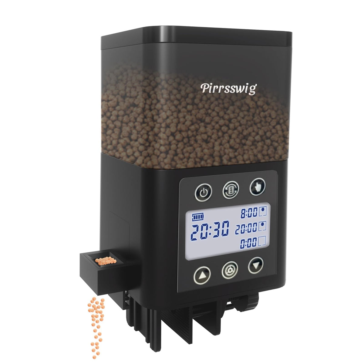Pirrsswig auto feeder 320ml timer delivers on-time feeding control for busy fish owners.