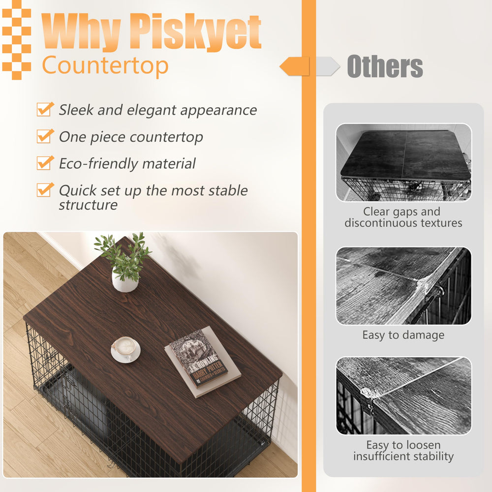 Piskyet Dog Crate Topper fits precisely for quick, tool-free installation
