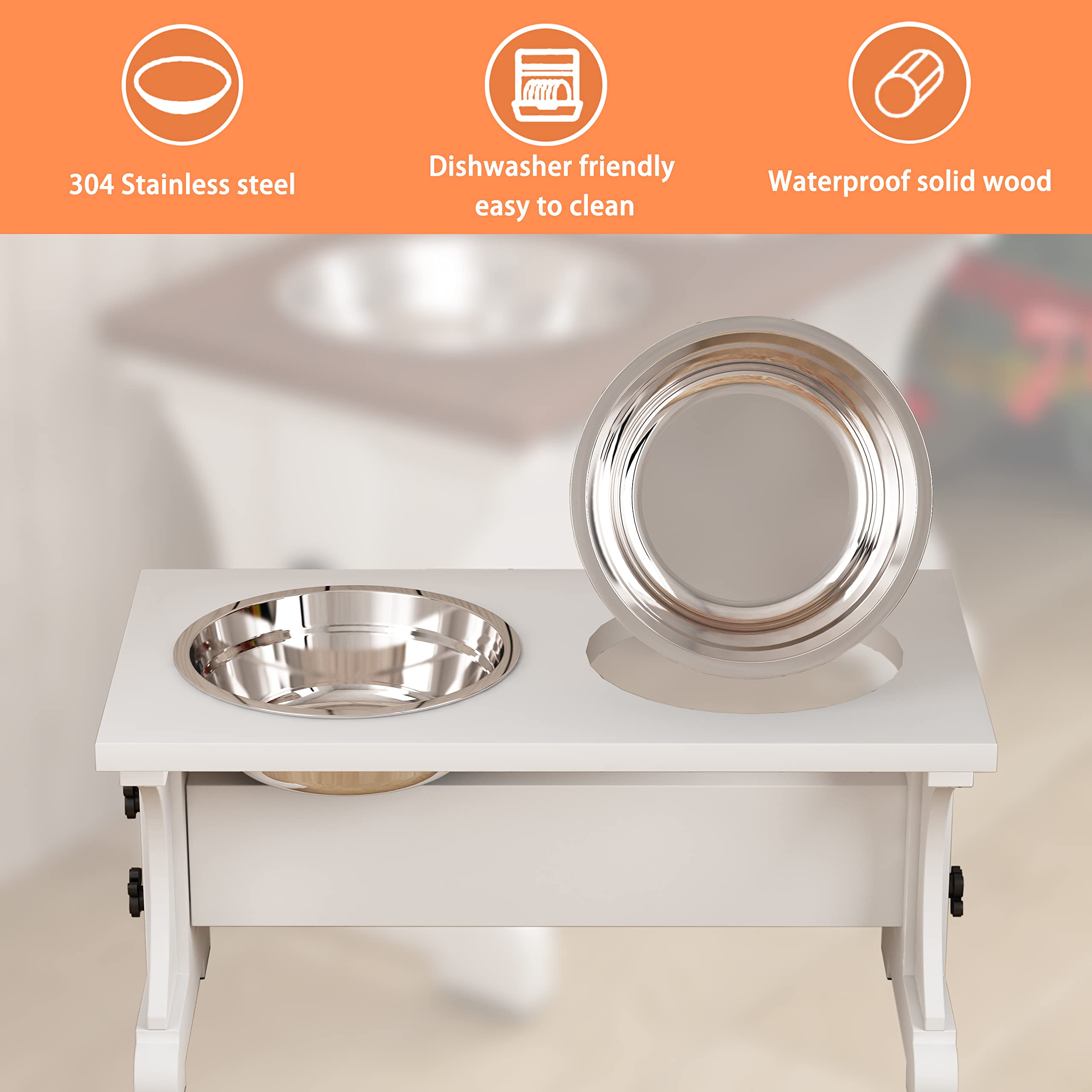 Piskyet two stainless steel bowls offer durable, food-grade convenience.