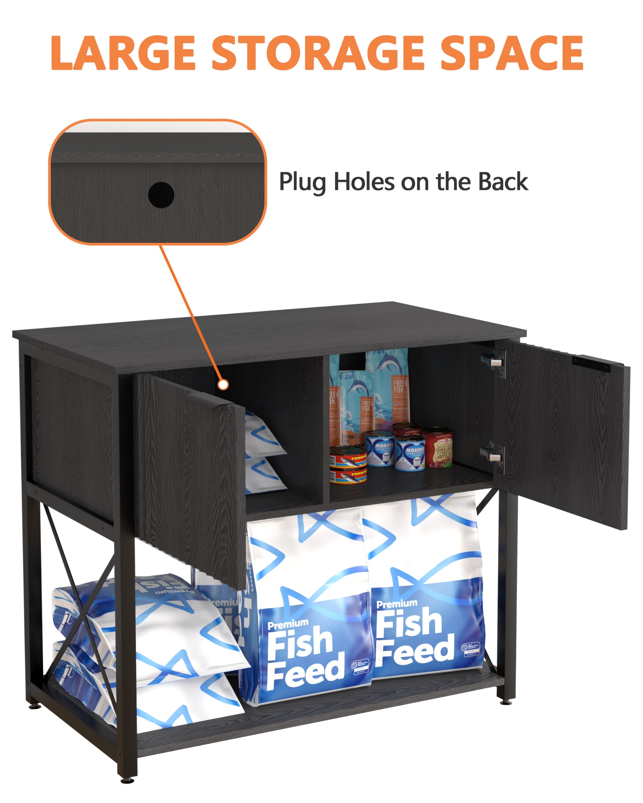 Piskyet stand with adjustable feet helps level on uneven floors.
