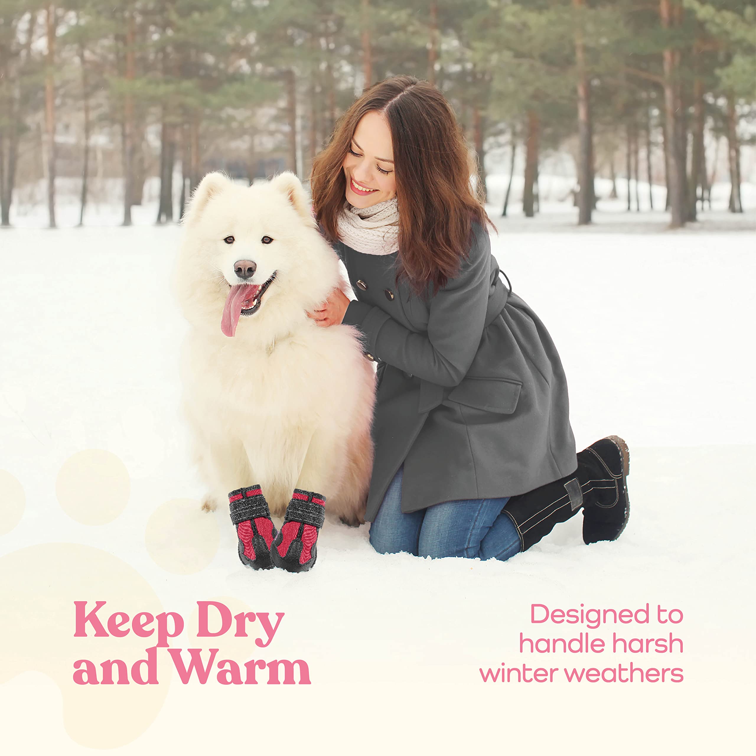Pitpet dog boots secure two-strap fit with hook-and-loop fasteners for snug wear