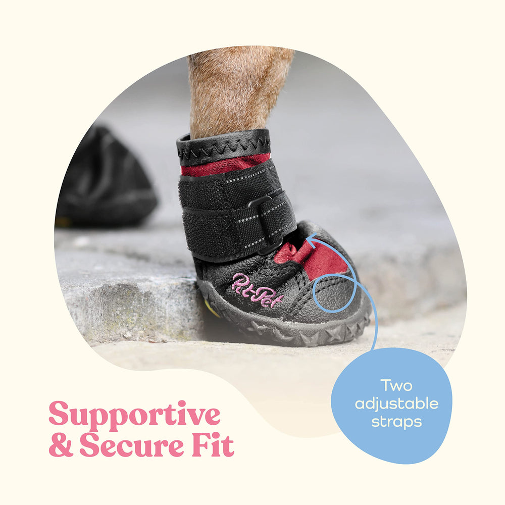 Pitpet dog shoes with reflective straps boost visibility for safer evening walks
