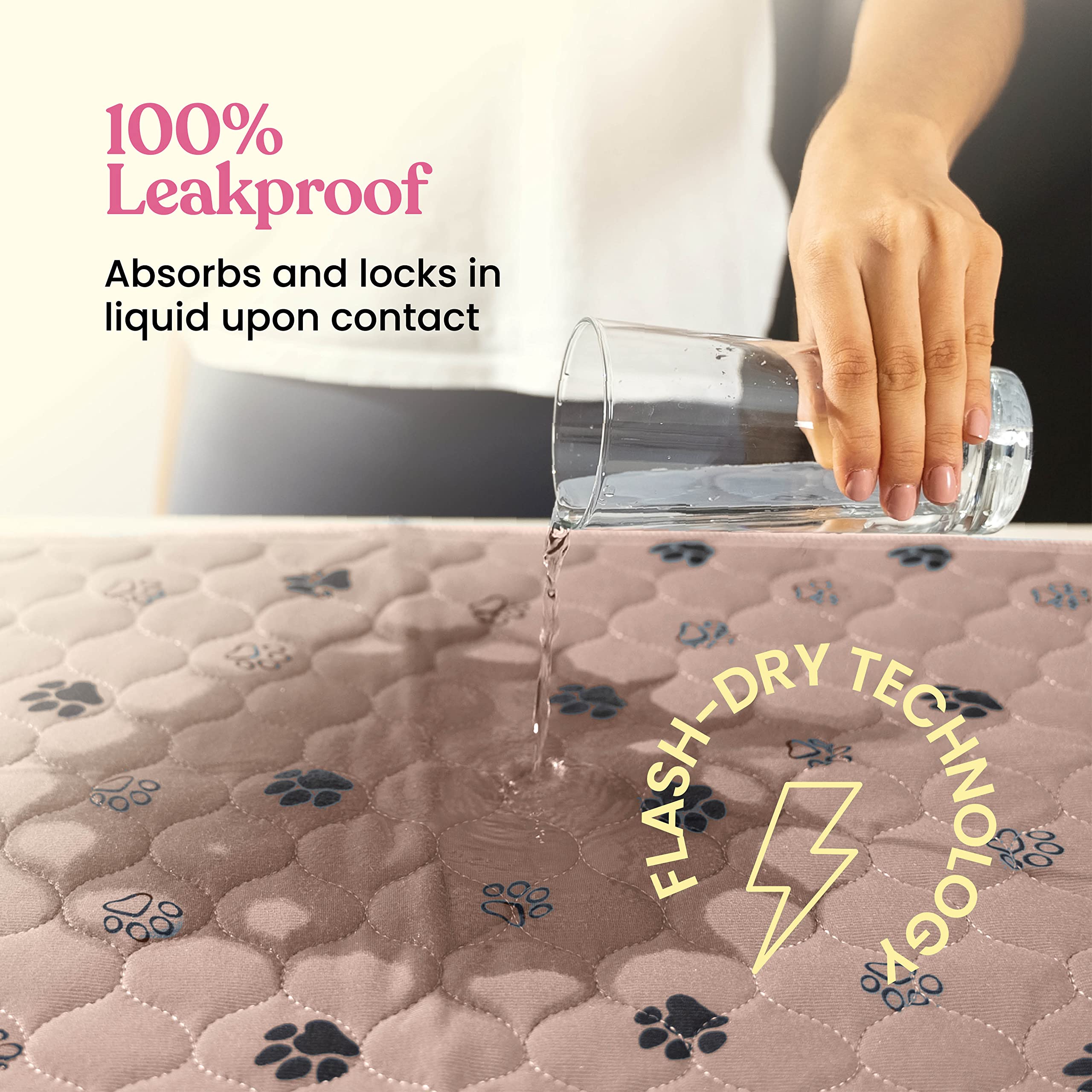 Pitpet machine washable dog pad shows reuse after washing and drying