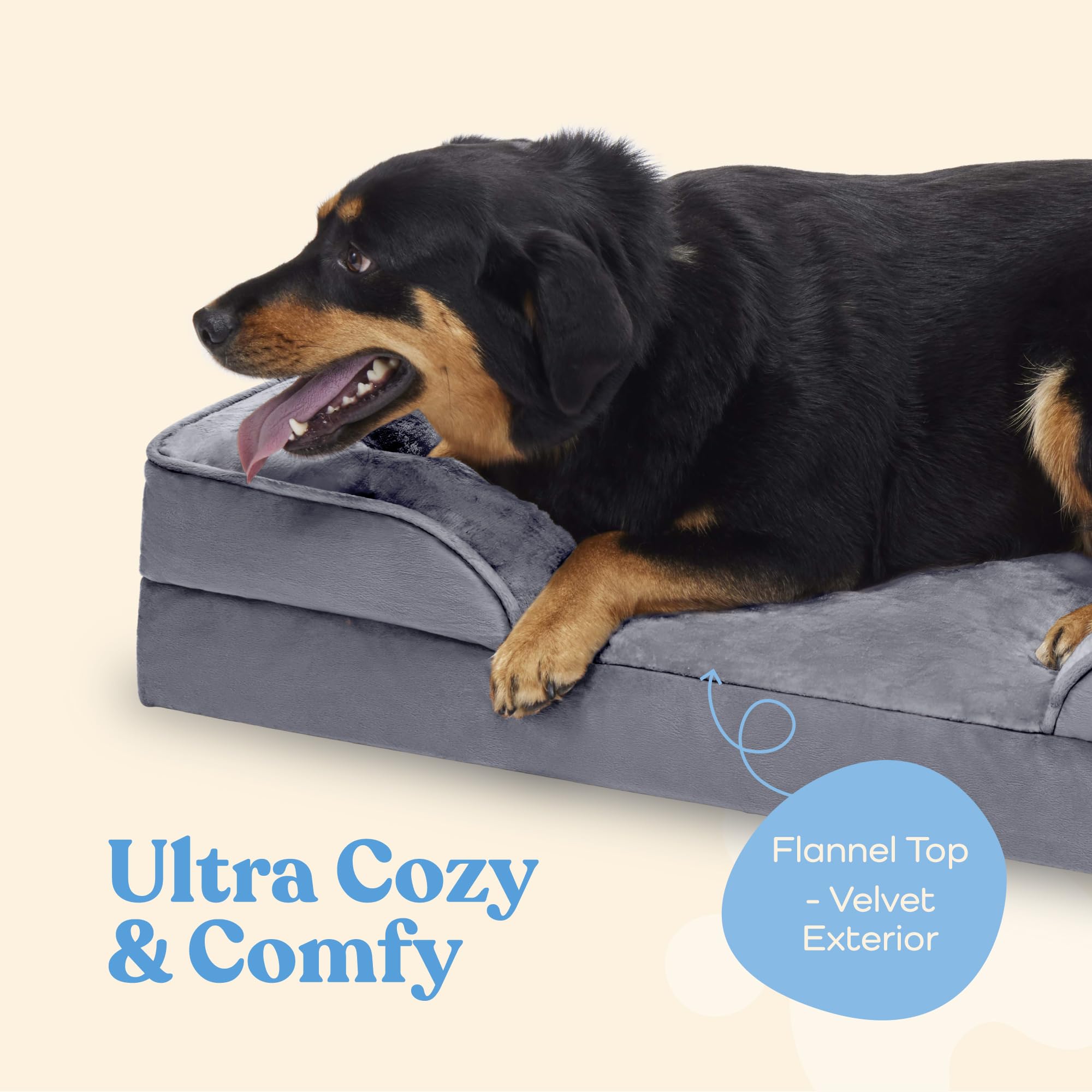 Pitpet Orthopedic Sofa Bed dog resting peacefully on plush surface