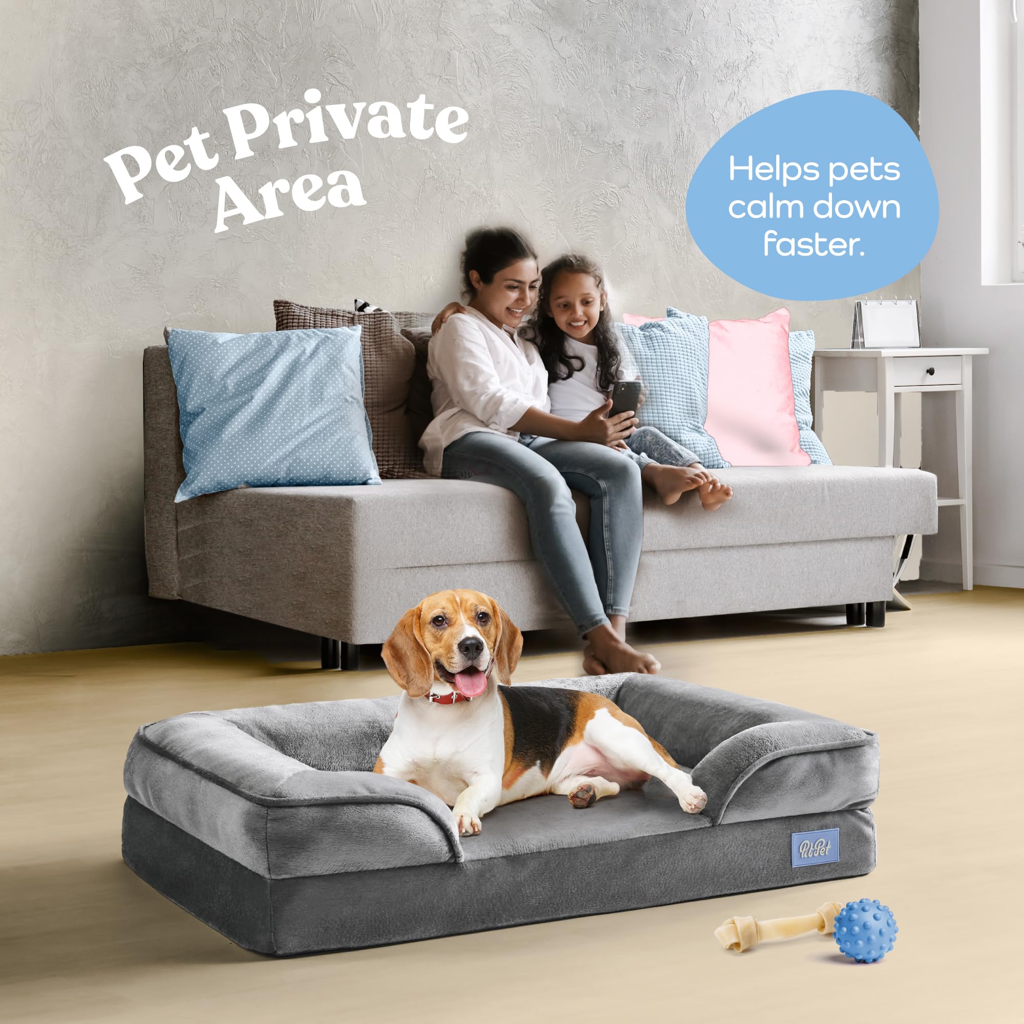 Pitpet Orthopedic Sofa Bed non-slip bottom keeps bed in place during use