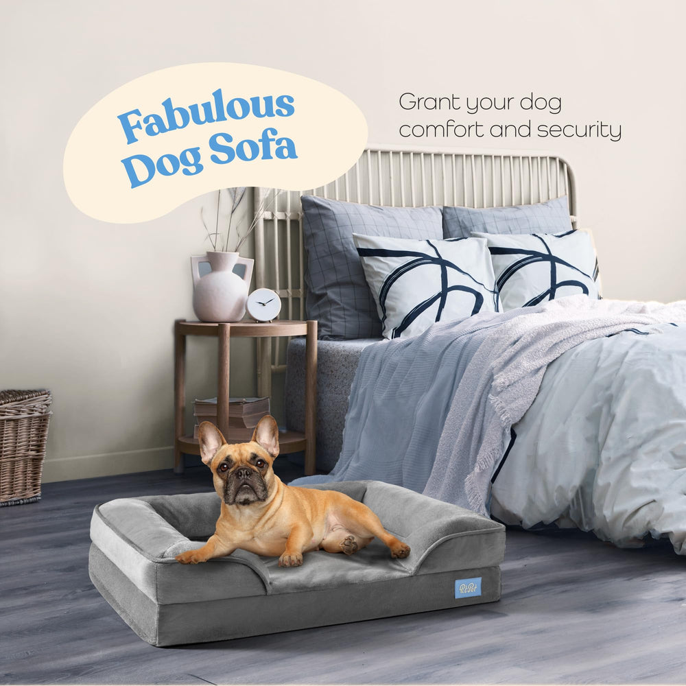 Pitpet Orthopedic Sofa Bed side view shows elevated neck support for relaxed lounging