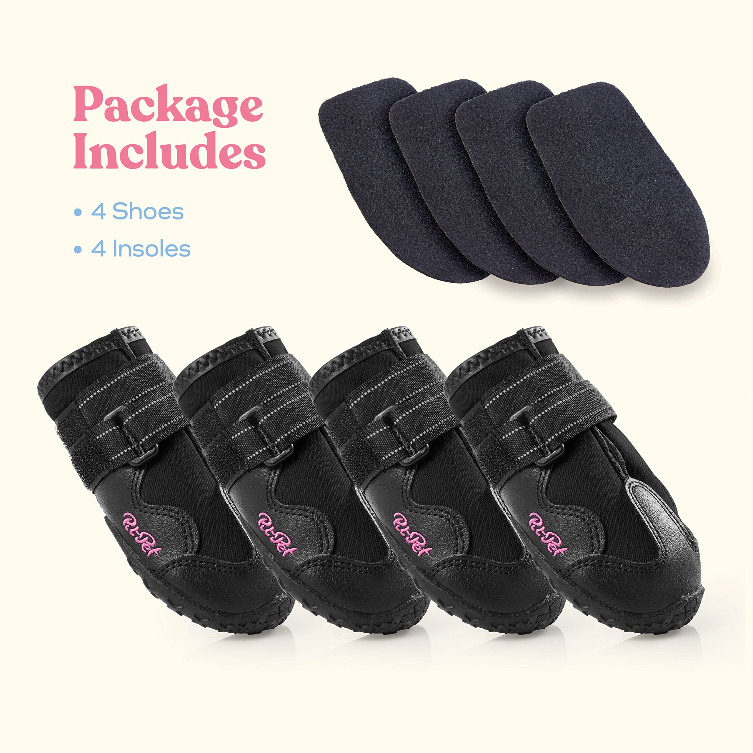 Pitpet waterproof dog shoes on paw for extended outdoor wear and comfort.