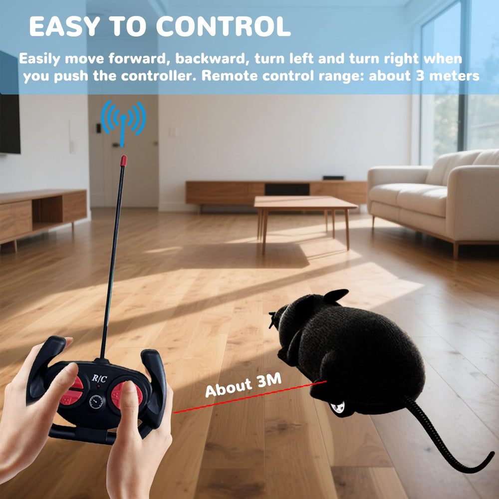 Pixibond rc rat toy in action demonstrating four-way movement for dynamic play.